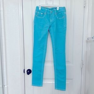 Miss Me Aqua Low Rise Skinny Jeans
